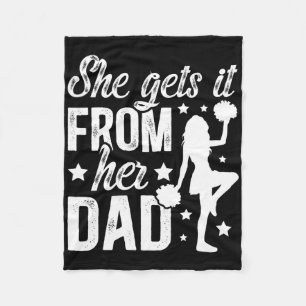 Cheer Dad Proud Dad Of A Cheerleader Father Fleece Blanket