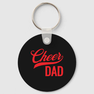 Cheer Dad Red And White Cheerleading Matching Pare Keychain