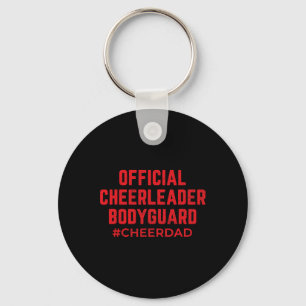 Cheer Dad Red Bodyguard Cheerleading  Keychain