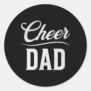 Cheer Dad Royal Blue Cheerleading _2 Classic Round Sticker