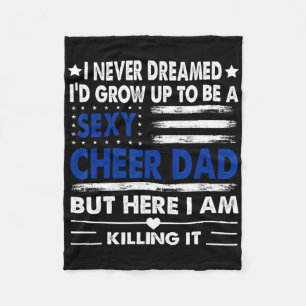 Cheer Dad Us Flag Cheerleading Cheerleader Father Fleece Blanket
