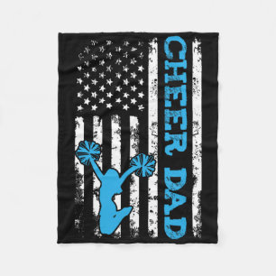 Cheer Dad Usa American Flag Cheerleader Dad Cheerl Fleece Blanket