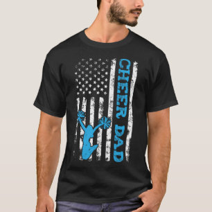 Cheer Dad Usa American Flag Cheerleader Dad Distre T-Shirt