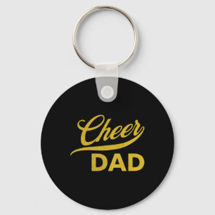 Cheer Dad Yellow Cheerleading  Keychain
