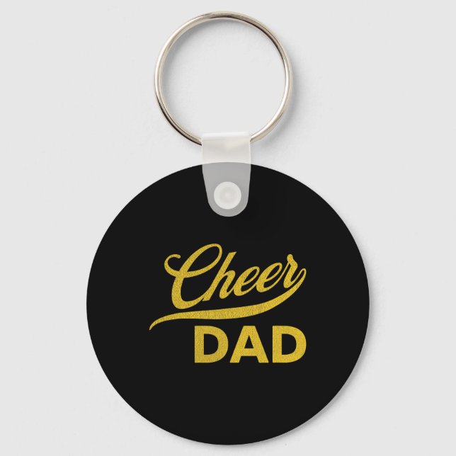 Cheer Dad Yellow Cheerleading  Keychain (Front)