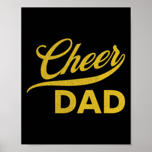 Cheer Dad Yellow Cheerleading Poster