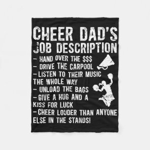 Cheer Dad's Job Description Dad Of A Cheerleader F Fleece Blanket