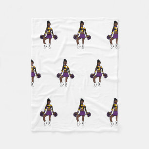 Cheer/ Dancer Fleece Blanket Purple Yellow Camo
