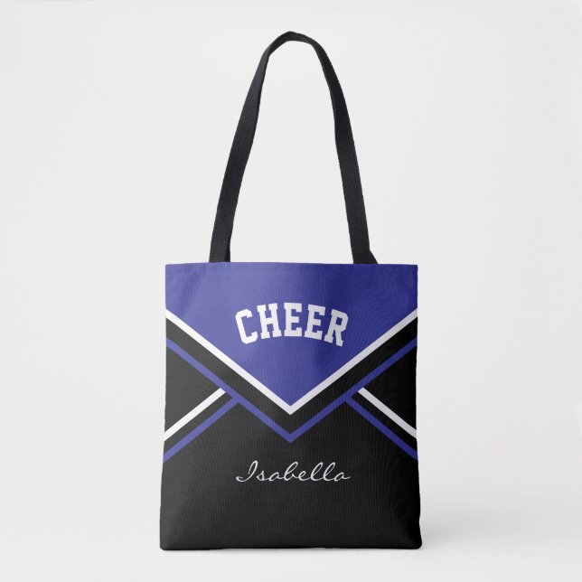 Cheer Dark Blue Cheerleader Outfit Tote Bag (Front)