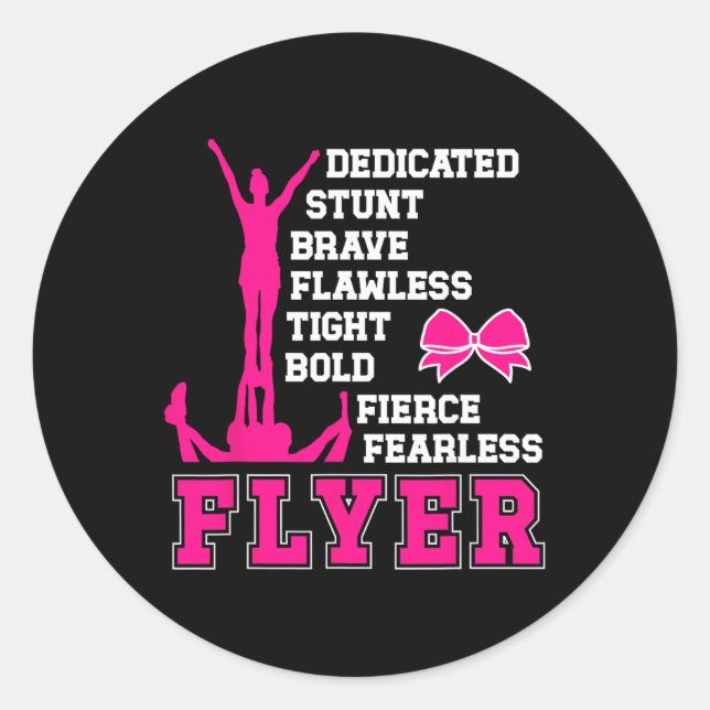 Cheer Flyer Definition Cheerleading Flyer _2  Classic Round Sticker (Front)