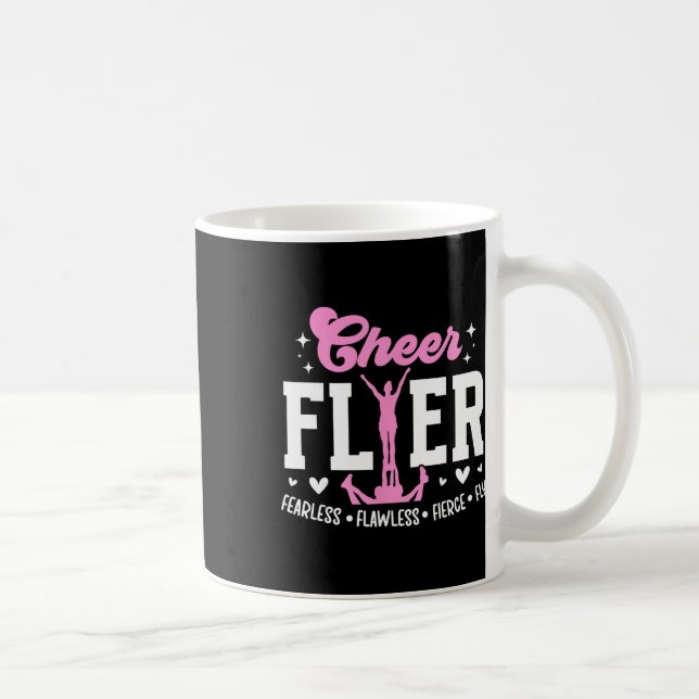 Cheer Flyer Fearless Flawless Fierce Cheerleading  Coffee Mug (Right)