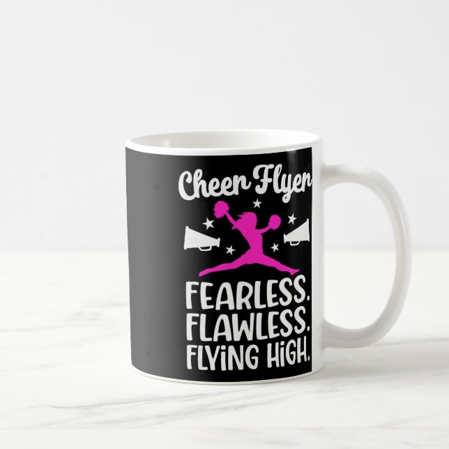 Cheer Flyer Fearless Flawless Fierce Cheerleading  Coffee Mug (Right)