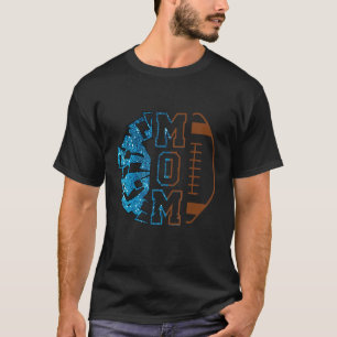 Cheer Football Cheerleading Mom Of Both Messy Bun T-Shirt
