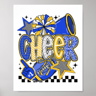 Cheer Footll Cheerleading Cheerleader Blue Women G Poster