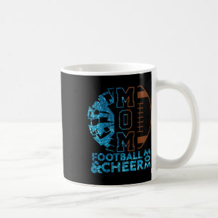Cheer Footll Cheerleading Mom Of Both Messy Bun Bl Coffee Mug