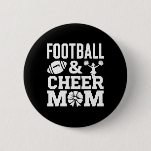 Cheer Footll Cheerleading Mom Of Both Messy Hair B 2 Inch Round Button