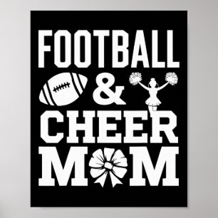 Cheer Footll Cheerleading Mom Of Both Messy Hair B Poster