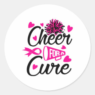 Cheer For A Cure Breast Cancer Awareness Classic Round Sticker