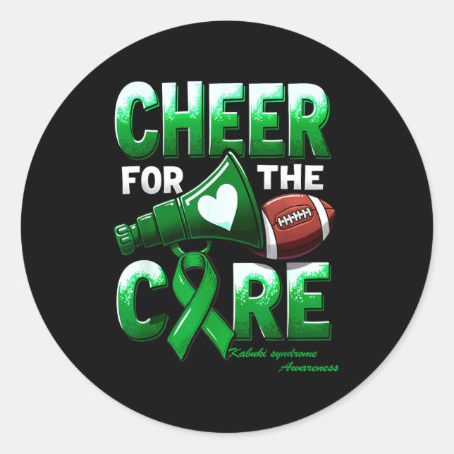 Cheer For Kabuki Syndrome Warrior  Classic Round Sticker (Front)