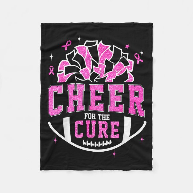 Cheer For The Breast Cancer Awareness Cheerleader  Fleece Blanket (Front)