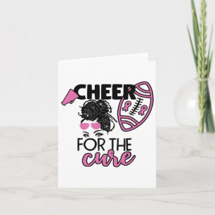 Cheer For The Cure Footbyll Breast Cancer Awarenes Card