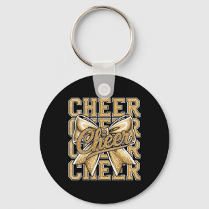 Cheer Funny Cheerleader Coquette Cheerleading Outf Keychain