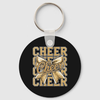 Cheer Funny Cheerleader Coquette Cheerleading Outf Keychain