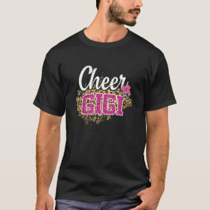 Cheer Gigi Biggest Fan Leopard Print And Pom Pom 1 T-Shirt