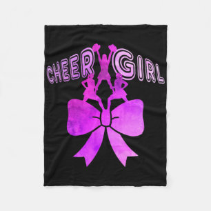 Cheer Girl Cheerleader Pyramid Bow Women Teens Che Fleece Blanket