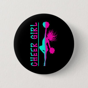 Cheer Girl Cheerleading Women Cheering Cheerleader 2 Inch Round Button