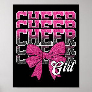 Cheer Girl Coquette Bow Cheerleading Cheerleader P Poster