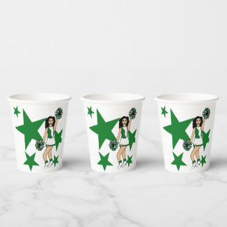 Cheer Girl  Green #2 Paper Cups