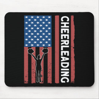 Cheer Girl Usa Flag Cheerleading  Mouse Pad