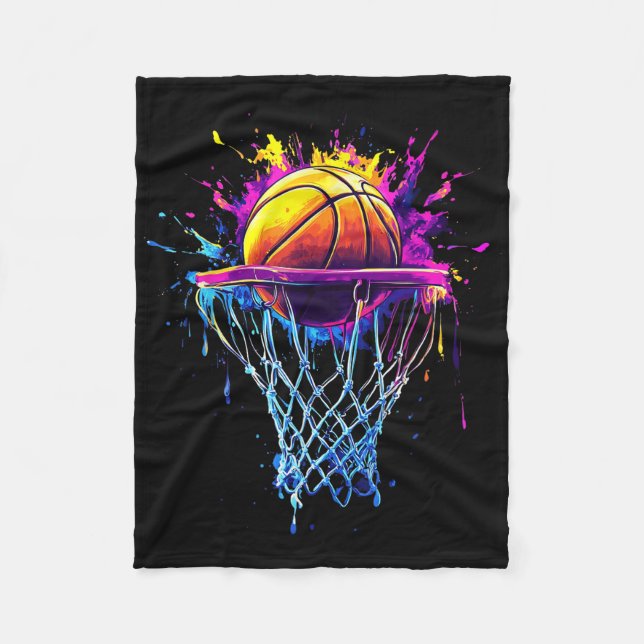 Cheer Go! Basketball Game Day Funny Sports Waterco Fleece Blanket (Front)