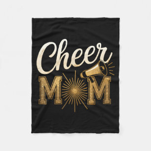 Cheer Gold Cheerleader Cheerleading Mom Game Day D Fleece Blanket