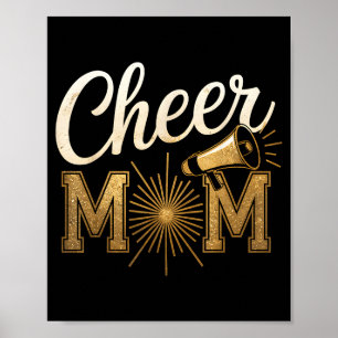 Cheer Gold Cheerleader Cheerleading Mom Game Day D Poster
