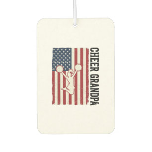 Cheer Grandpa Patriotic Vintage Flag Shirt Design_ Air Freshener