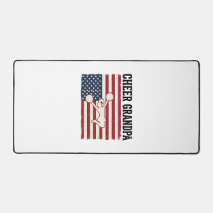 Cheer Grandpa Patriotic Vintage Flag Shirt Design_ Desk Mat