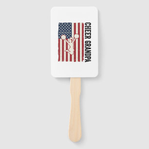 Cheer Grandpa Patriotic Vintage Flag Shirt Design_ Hand Fan