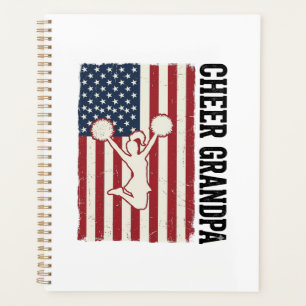 Cheer Grandpa Patriotic Vintage Flag Shirt Design_ Planner