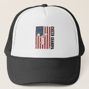 Cheer Grandpa Patriotic Vintage Flag Shirt Design_ Trucker Hat