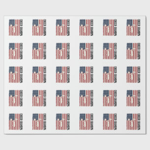 Cheer Grandpa Patriotic Vintage Flag Shirt Design_ Wrapping Paper