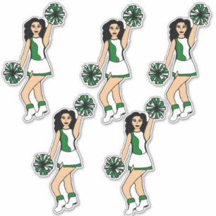 Cheer Green 14" x 14" Custom-Cut Vinyl Stickers #2