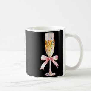 Cheer Happy New Year Coquette Bow Champagne New Ye Coffee Mug