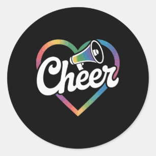 Cheer Heart Cheerleading Funny Cheerleader Classic Round Sticker