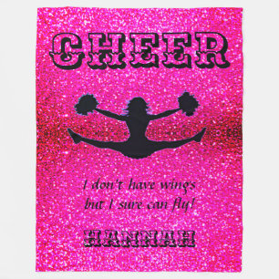 Cheer "I don't have wings but I sure can fly!" Fleece Blanket