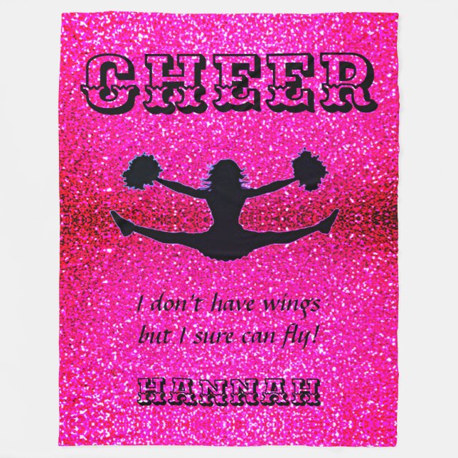 Cheer "I don't have wings but I sure can fly!" Fleece Blanket (Front)