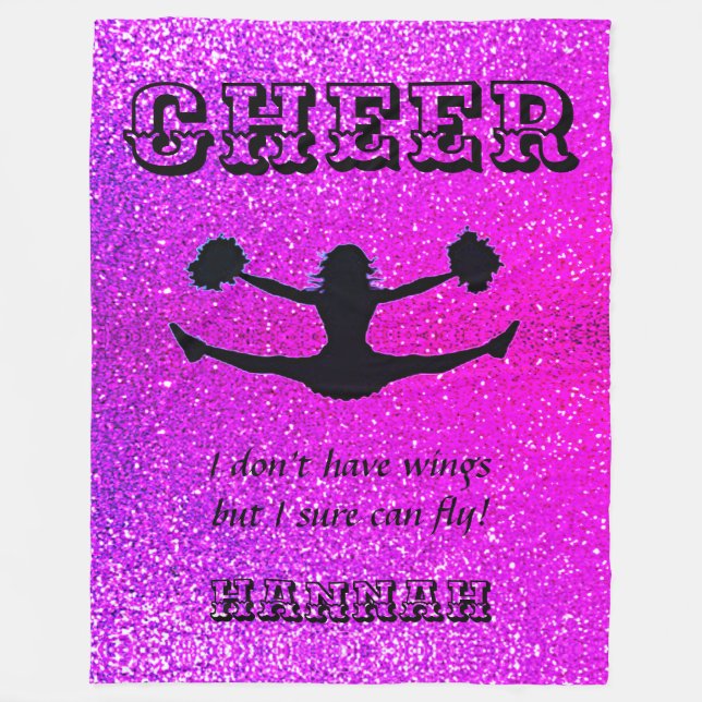 Cheer "I don't have wings but I sure can fly!" Fleece Blanket (Front)