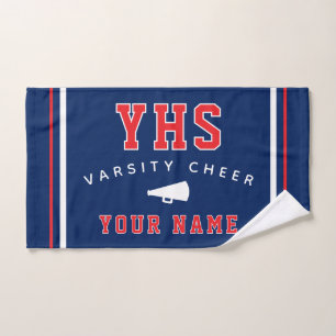 Cheer Icon, Custom Name & School, Cheer Team Gift Hand Towel