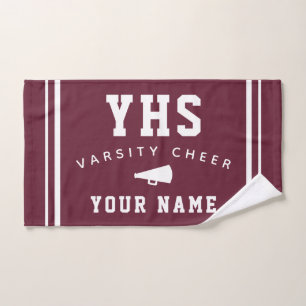 Cheer Icon, Personalized Name & School Team Spirit Hand Towel